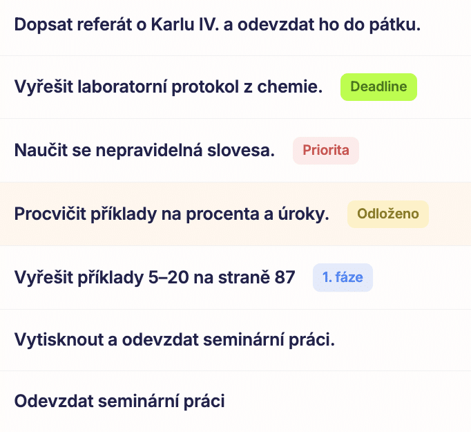 Vlastní štítky